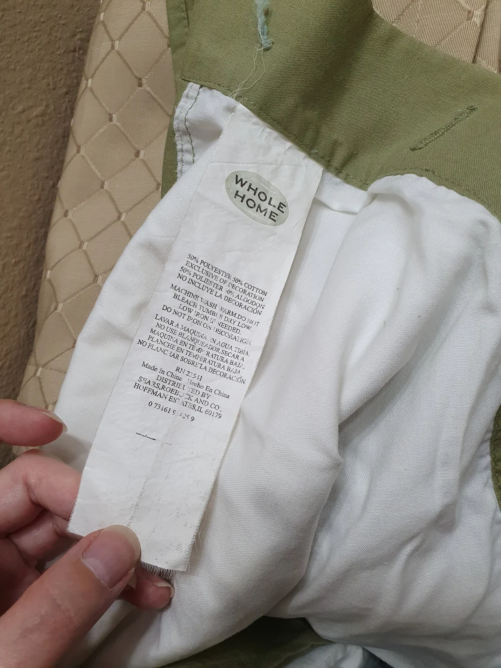 White and Green Botanical Shower Curtain - Unbranded
